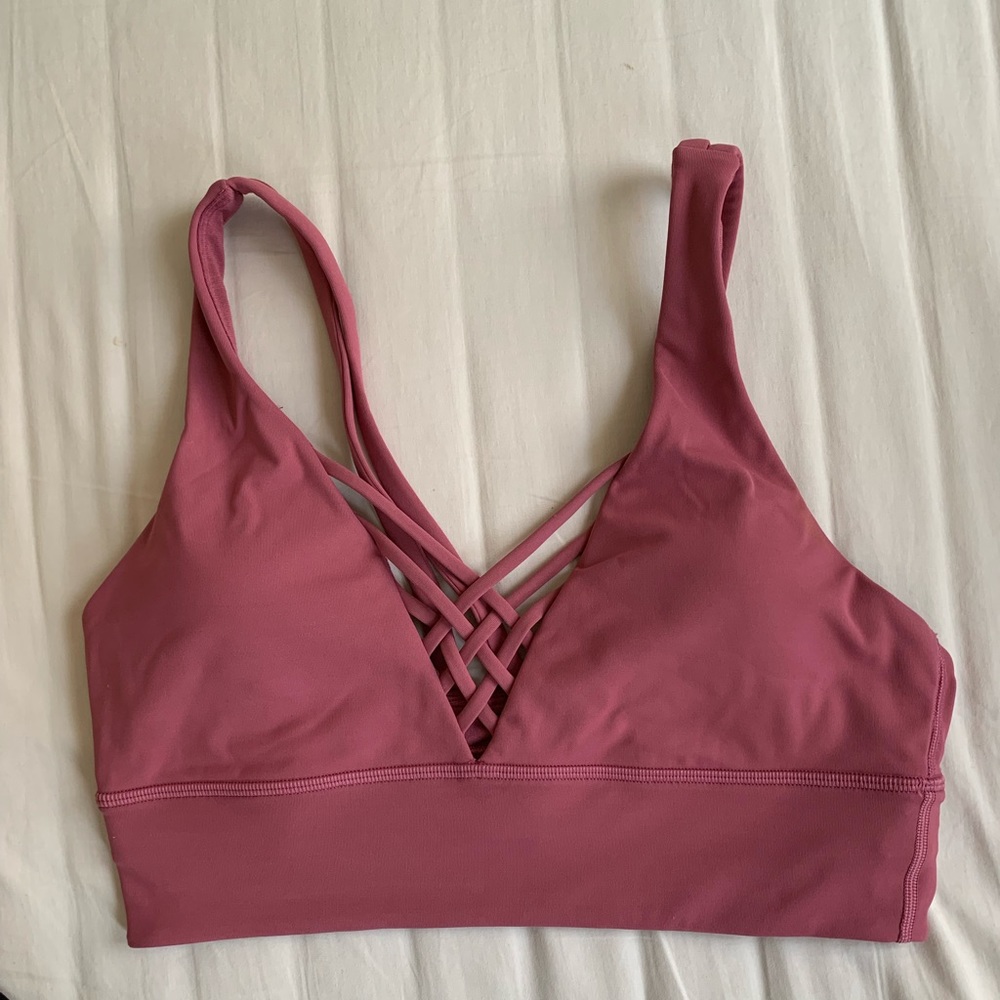 Lululemon Bind and Cross Bra in Moss Rose